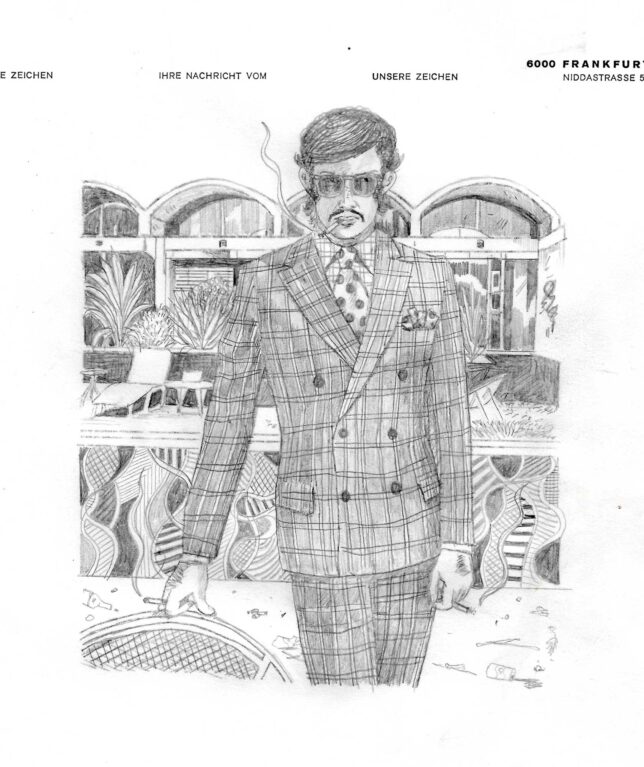 Jan Schmelcher, Antibes, 2024, Bleistift, Papier auf Holz, 21,3 x 16,3cm