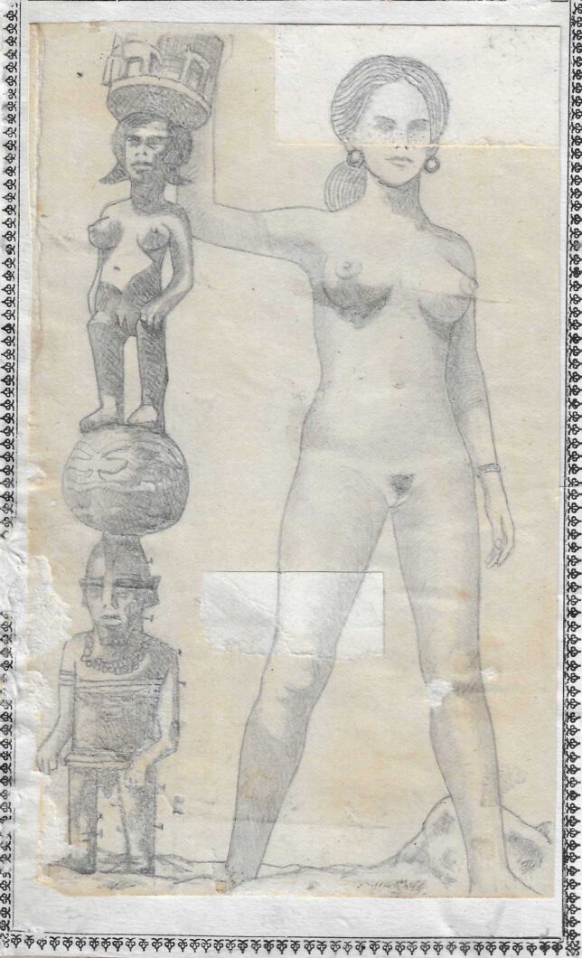 Jan Schmelcher, Old Joy, 2024, Bleistift, Papier auf Holz, 17,3 x 10,6 cm, 650 Euro