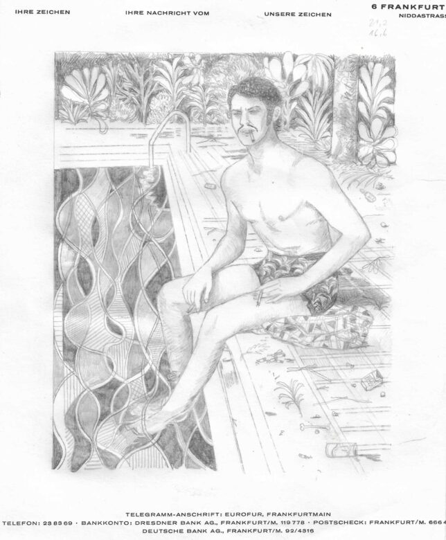 Jan Schmelcher, Spiritual Mambo, 2024, Bleistift, Papier auf Holz, 21,2 x 16,6 cm, 750 Euro