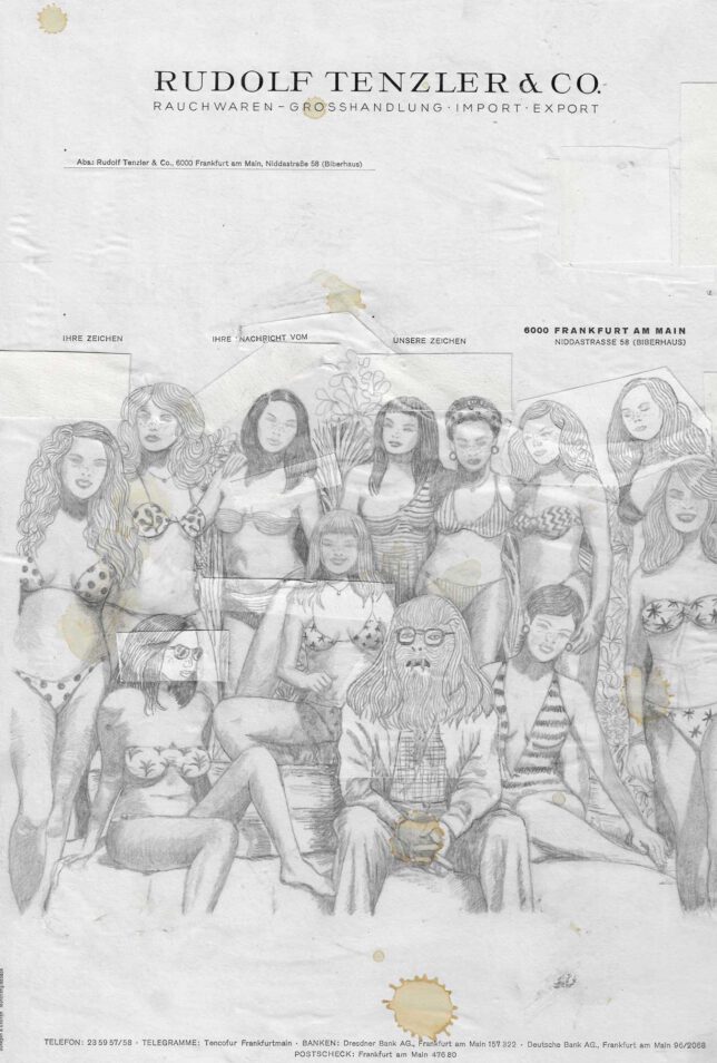 Jan Schmelcher, Sundown in the Canyons, 2024, Bleistift, Papier auf Holz, 29,7 x 21 cm, 850 Euro