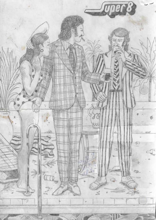 Jan Schmelcher, Super Eight 2024, Bleistift, Papier auf Holz, 21,6 x 15,2 cm, 750 Euro