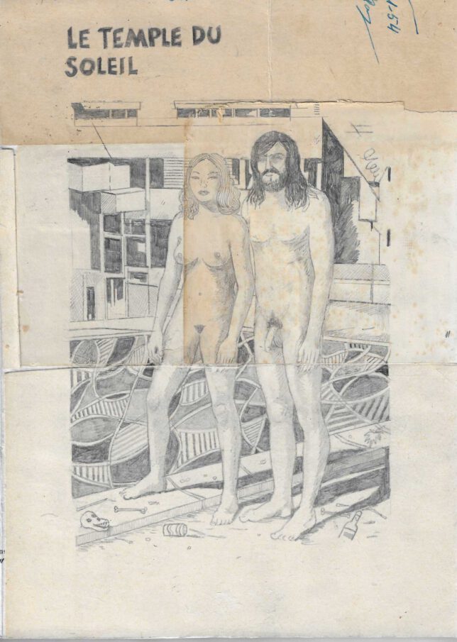 Jan Schmelcher, Temple of the Sun, 2024, Bleistift, Papier auf Holz, 23 x 16,5 cm, 750 Euro