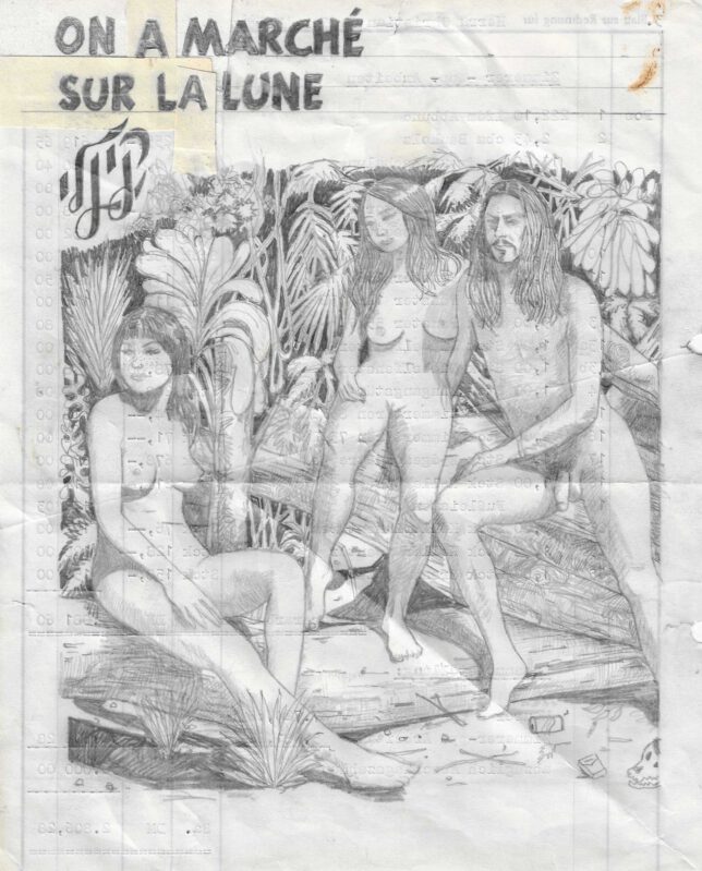 Jan Schmelcher, The moon, 2024, Bleistift, Papier auf Holz, 24,9 x 21 cm, 750 Euro