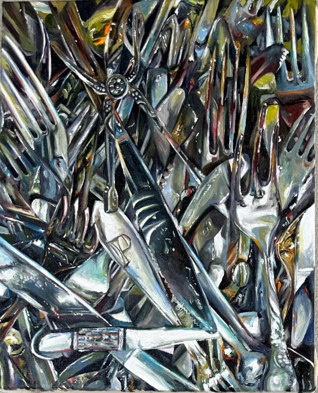 Stella Winter, Uncontrollably fading I, Öl auf Leinwand, 30 x 24 cm, 750 Euro