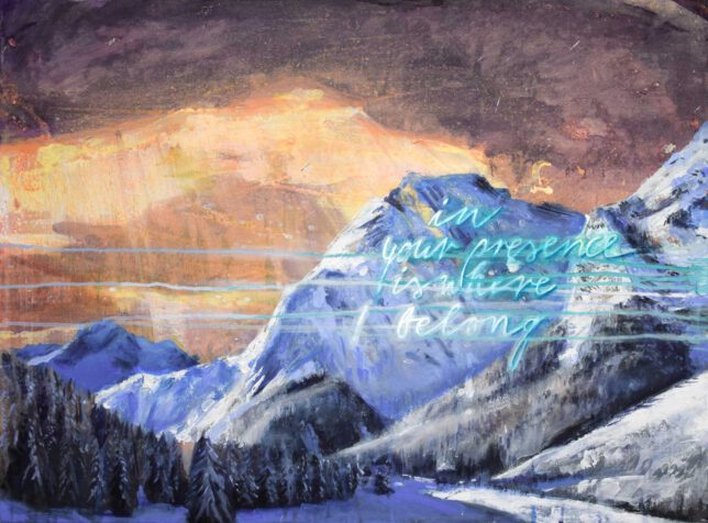 Tessa Wolkeersdorf, The Presence II, 2024, Tusche und Acryl auf alter Lwd, 60 x 80 cm, 4100€