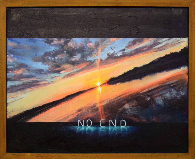 Tessa Wolkersdorfer, No end, 2024, Tusche und Acryl auf Hartfaser, 43 x 53 cm, 2900 Euro