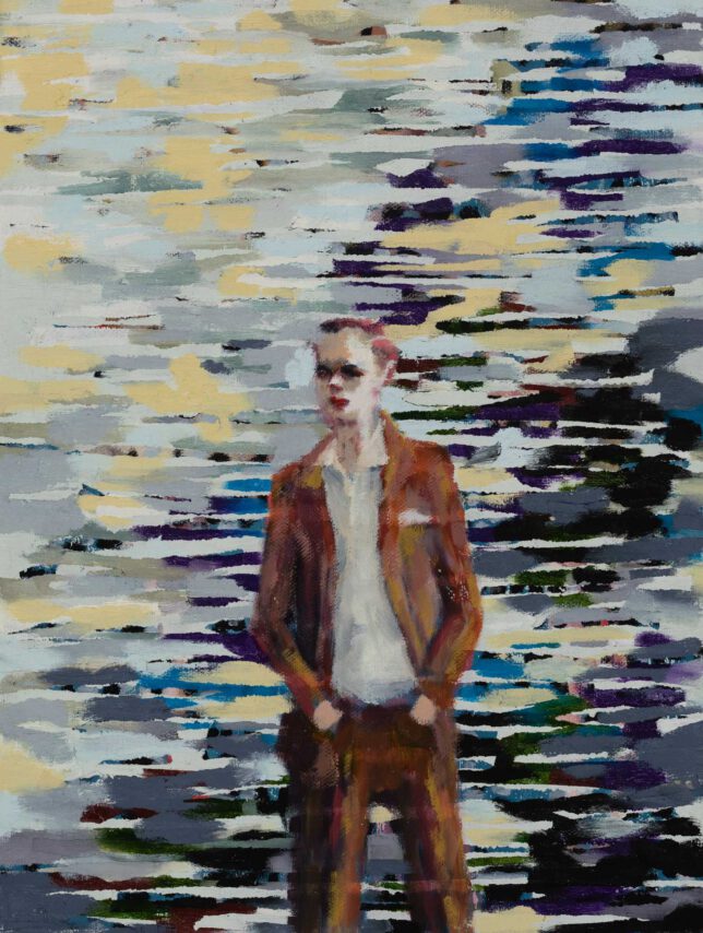 Tjark Ihmels, So stand er da, 2023, Öl auf Leinwand, 40 x 30 cm