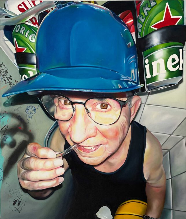 Stella Winter, TF is Gramps doing here!, 2024, Oil on Canvas, 100 x 85 cm