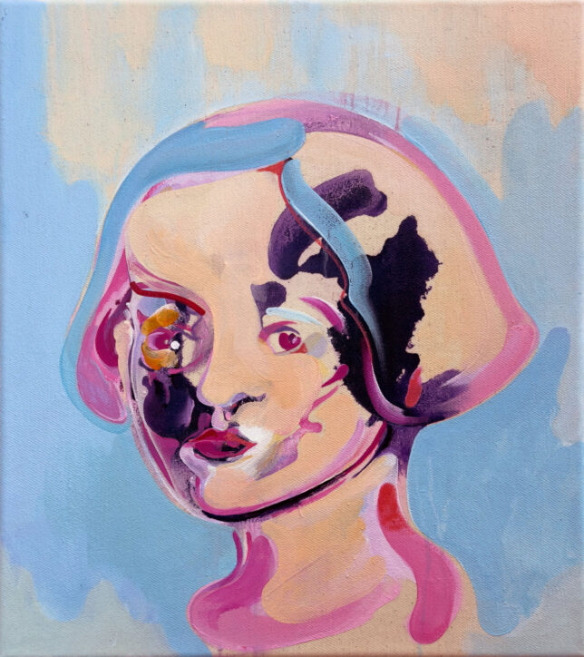 Bettina Sellmann, Semisolid Sense of Self, 2024, Acrylic on Canvas, 45 x 40 cm
