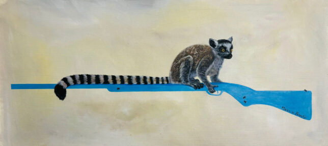 Yabun Yuma, Made of Povetry, 2024, Öl, Acryl auf Leinwand, 45 x 100 cm