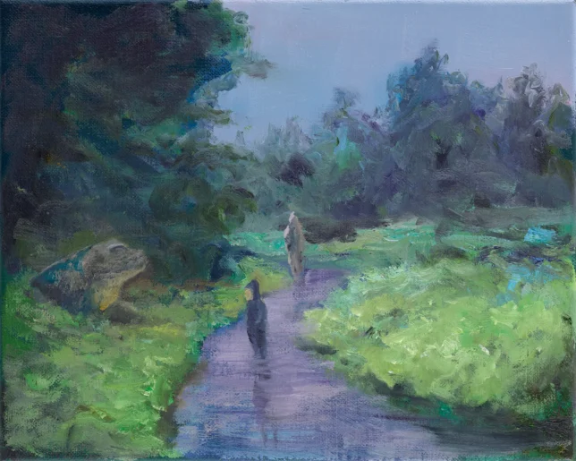 Sebastian Meschenmoser, Lauer, 2025, 25 x 31 cm, Öl auf Leinwand