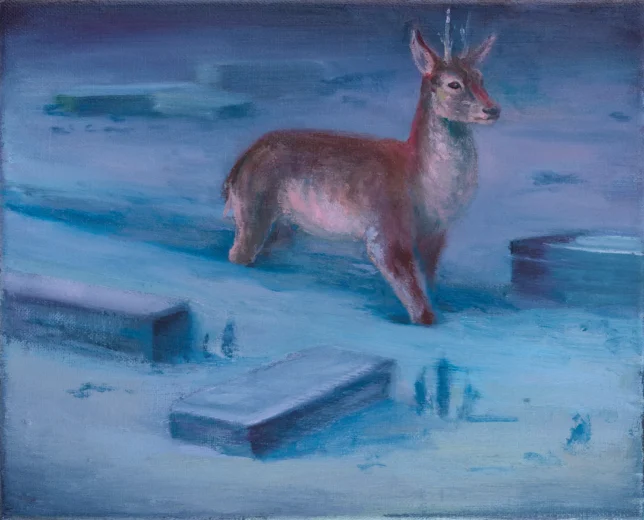 Sebastian Meschenmoser, Waldkönig, 2025, 25 x 31 cm, Öl auf Leinwand