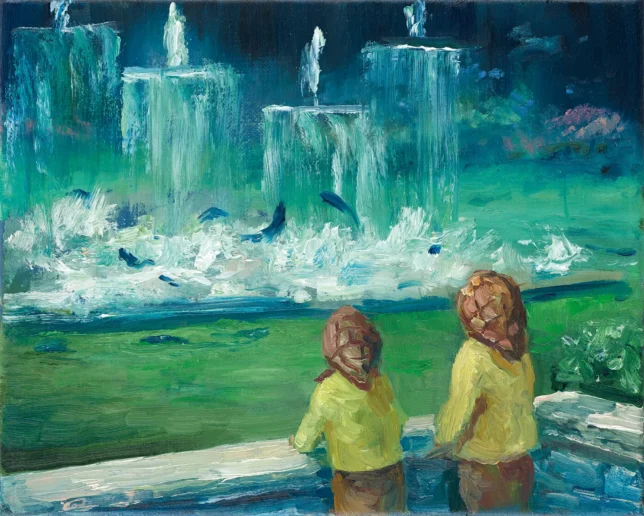 Sebastian Meschenmoser, Zwilling, 2025, 25 x 31 cm, Öl auf Leinwand