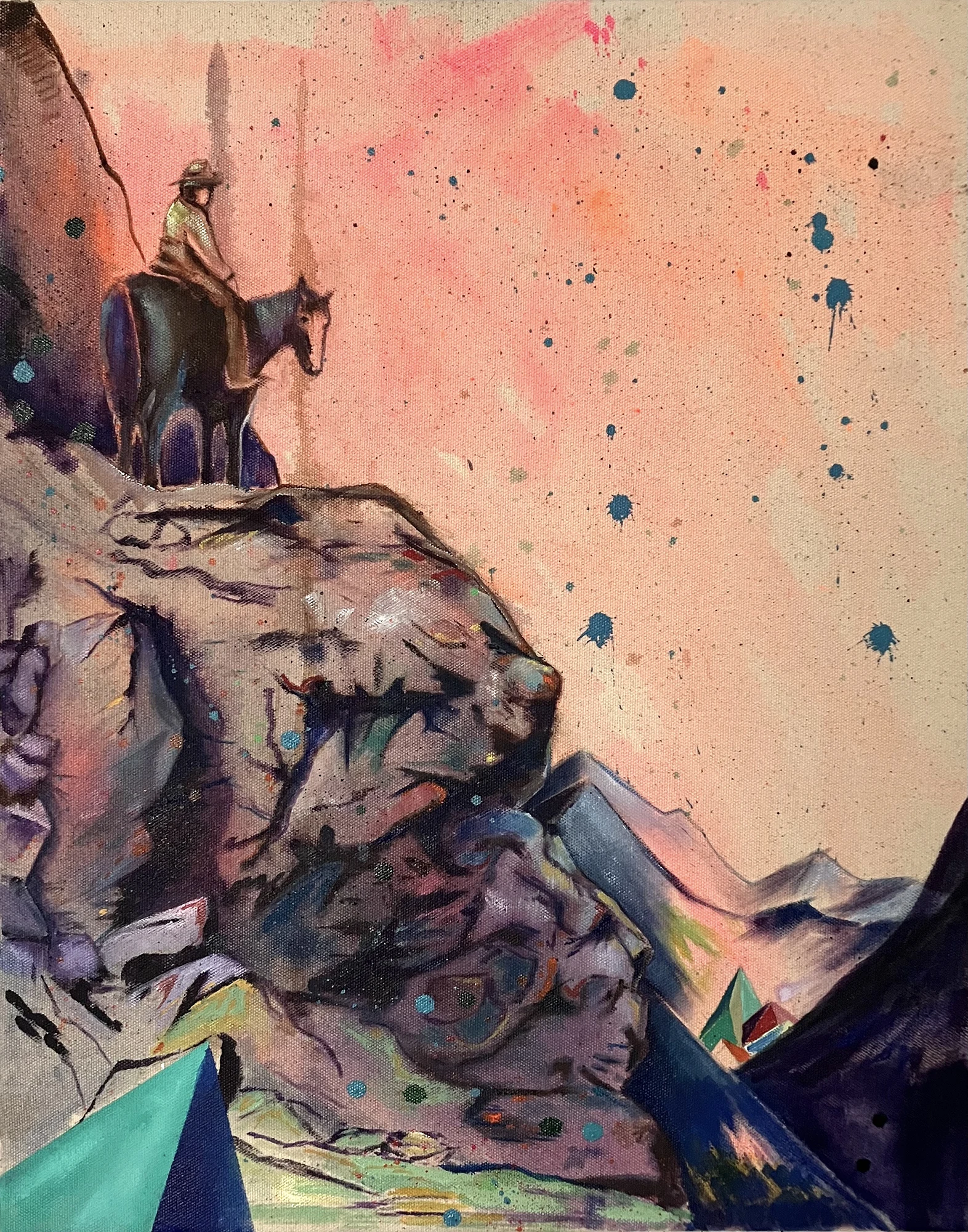 Stefanie Kettel, Hier reicht alleine die bloße Erwähnung des Vorhandenseins, Öl und Acryl auf Leinwand, 40 x 30 cm