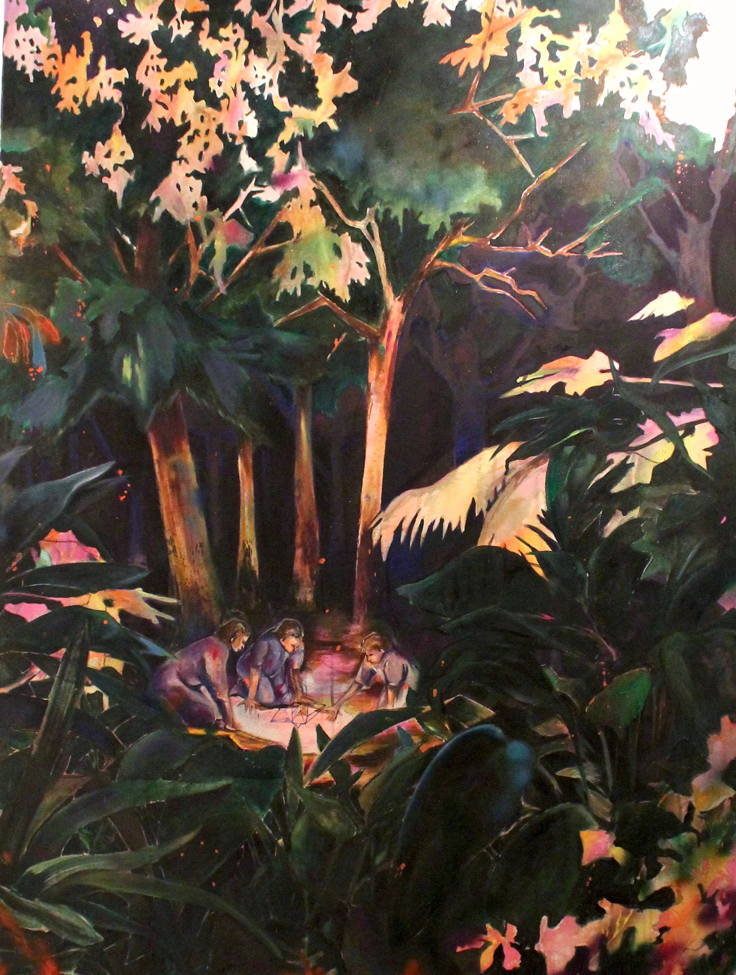 Stefanie Kettel, Es lag zu viel Wahrheit darin, als dass man es hätte ignorieren können, 2022, Öl und Acryl auf Leinwand, 160 x 120 cm