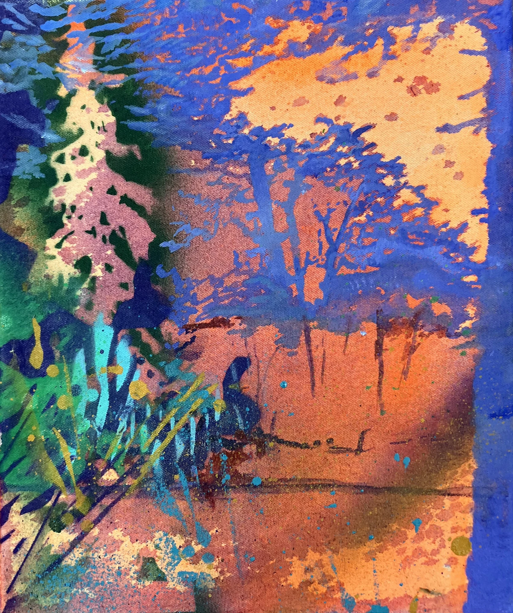 Stefanie Kettel, Als hätte es darauf gewartet, bis jemand es bemerkt, 2025, Öl und Acryl auf Leinwand, 30 x 25 cm