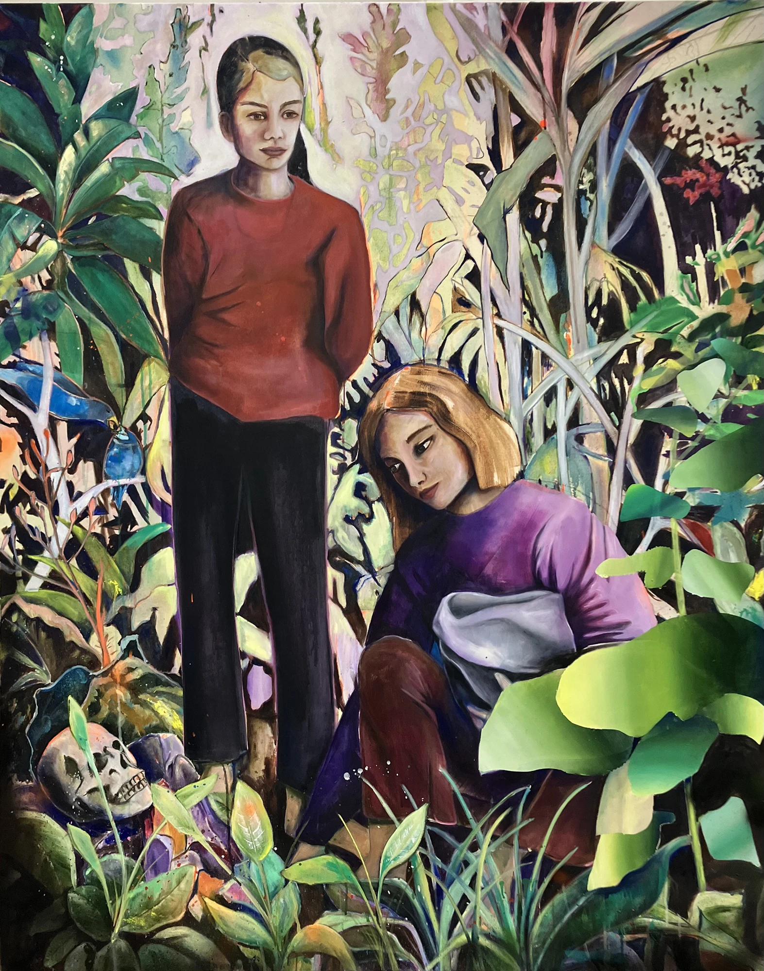 Stefanie Kettel, Als wäre es nur ein Vorschlag, niemals eine Entscheidung, 2025, Öl und Acryl auf Leinwand, 150 x 120 cm