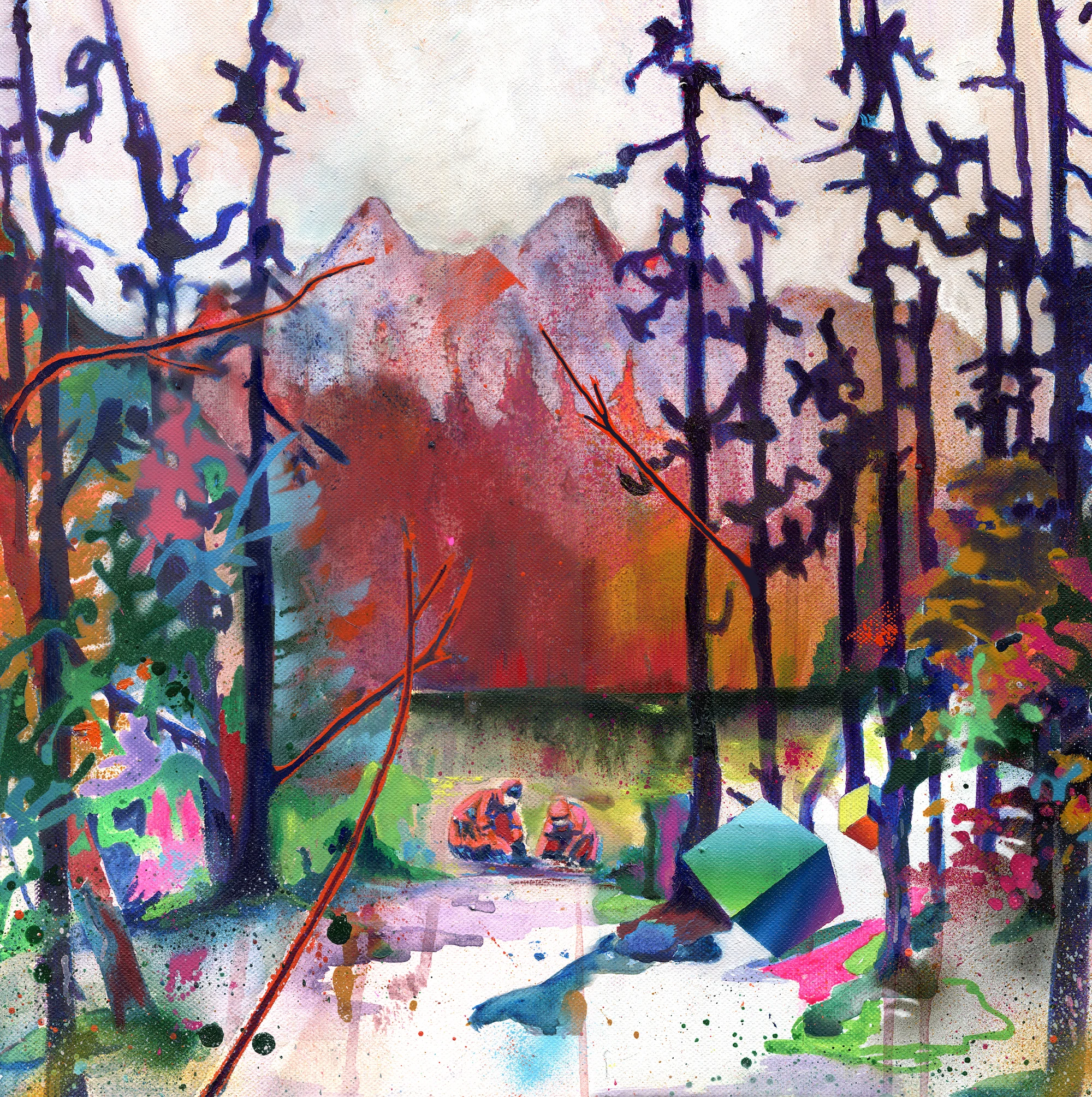 Stefanie Kettel, Und hier glaubte ich mich erinnern zu können, 2022, Öl und Acryl auf Leinwand, 40 x 40 cm