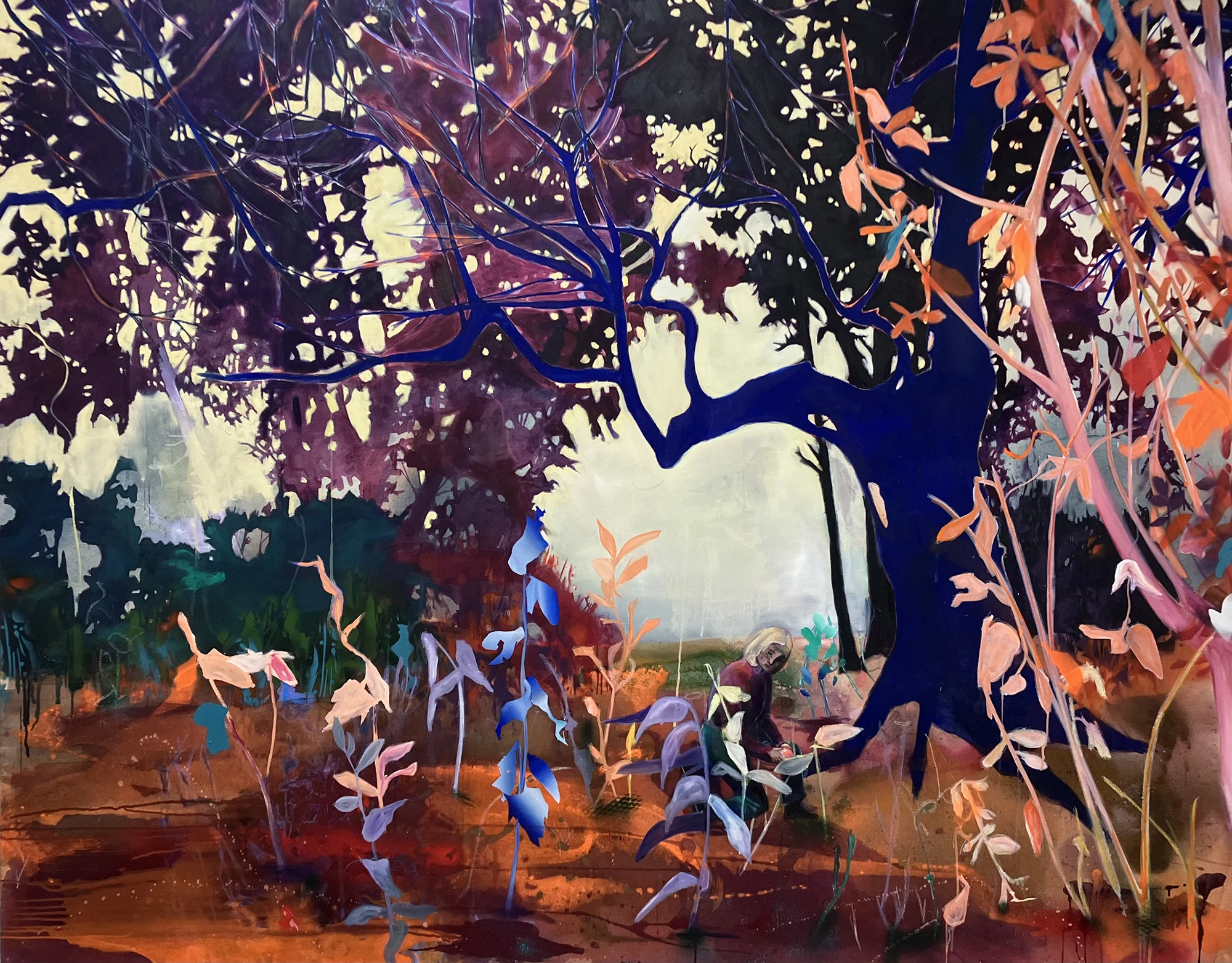 Stefanie Kettel, Wenn es nur aus dem besteht, was man nicht zu sagen vermag, 2025, Öl und Acryl auf Leinwand, 160 x 200 cm