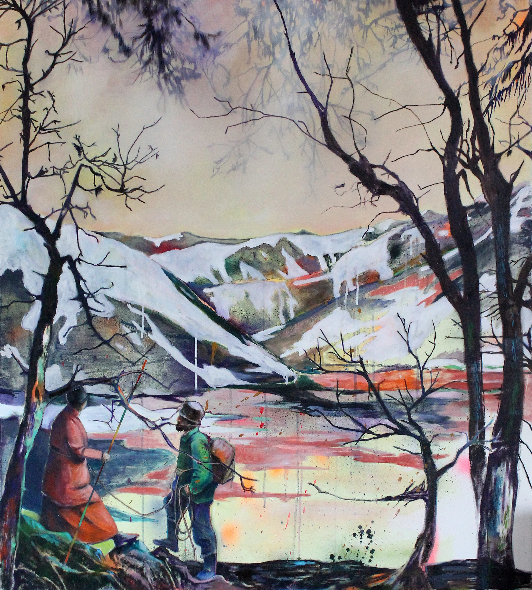 Stefanie Kettel, Die vielen wundervollen Wunder, die dich so verwundern, 2022, Öl und Acryl auf Leinwand, 100 x 90 cm