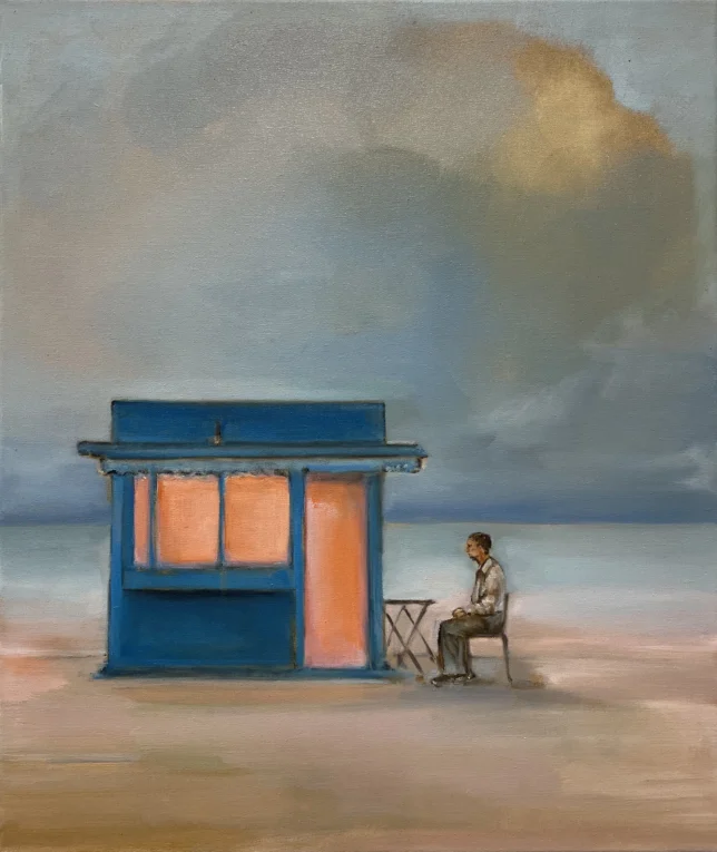 Der Atem des Landes, 2026, Tusche und Öl auf Leinwand, 60 x 40 cm